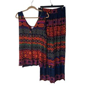 Essay By Sharon Anthony Vintage Two Piece Top And Pant Set Size 10 Multicolor